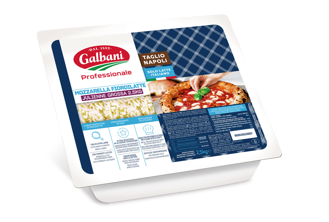 Mozzarella Fiordilatte Taglio Napoli Galbani para pizza napolitana
