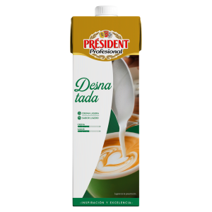 Leche Desnatada BRIK Square 1L Président Profesional